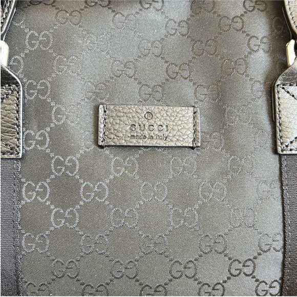 Gucci black duffle bag unisex canvas and leather - Picture 4 of 12